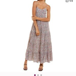 ASTR THE LABEL Light Blue Grey Pink chiffon Fabric